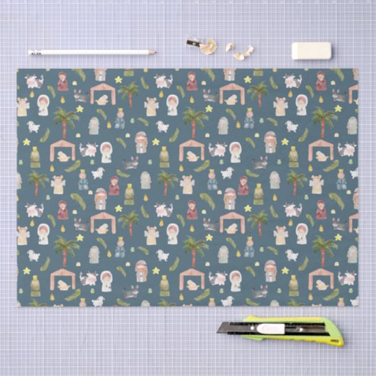 De kerstvakantiemarine van de Nativity Tissuepapier (Craft)