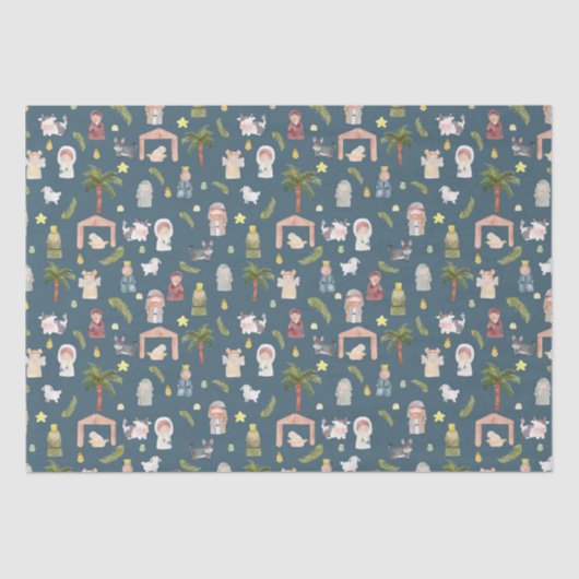 De kerstvakantiemarine van de Nativity Tissuepapier (Voorkant)