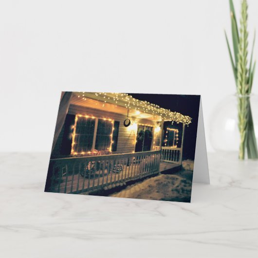 'De Kerstveranda' Kerstkaart - Blanco Feestdagen Kaart (Voorkant)