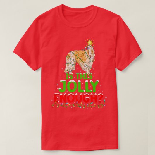 De kerstverlichting is dit alleen genoeg Borzoi Ch T-shirt (Design voorkant)
