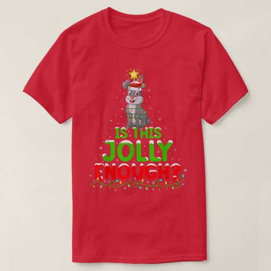De kerstverlichting is dit genoeg konijnenkonijntj t-shirt (Design voorkant)