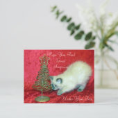 De kerstverrassing van Savannah - Balinese kat Briefkaart (Staand voorkant)