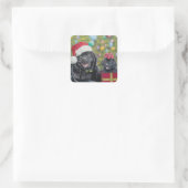 De kerstverrassing vierkante sticker (Tas)