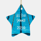 De kerstversiering met de foto van Swimmer Keramisch Ornament (Rechts)