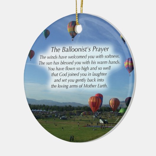 De kerstversiering van de ballonvaars keramisch ornament (Links)