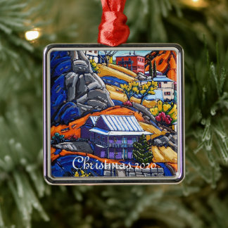 De kerstversiering van de bisbee metalen ornament