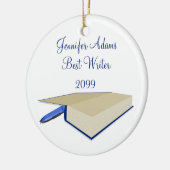 De kerstversiering van de schrijver keramisch ornament (Links)