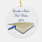 De kerstversiering van de schrijver keramisch ornament (Achterkant)