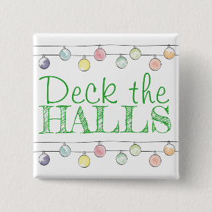 De kerstversiering van de Waterverf van de zalen d Vierkante Button 5,1 Cm