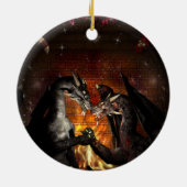 De kerstversiering van een draak keramisch ornament (Achterkant)
