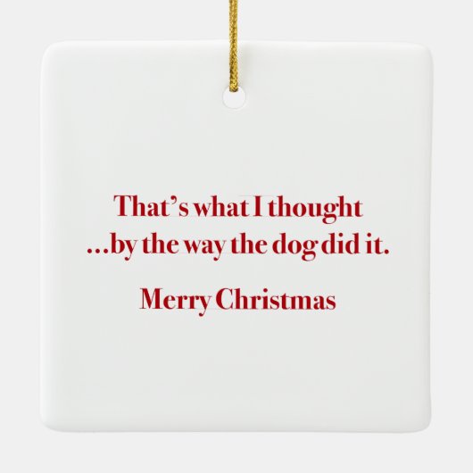 De kerstversiering van het Naughty Cat-plein Keramisch Ornament (Achterkant)