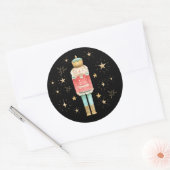 De kerstvoedingskraker Gold Stars Ronde Sticker (Envelop)
