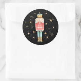 De kerstvoedingskraker Gold Stars Ronde Sticker