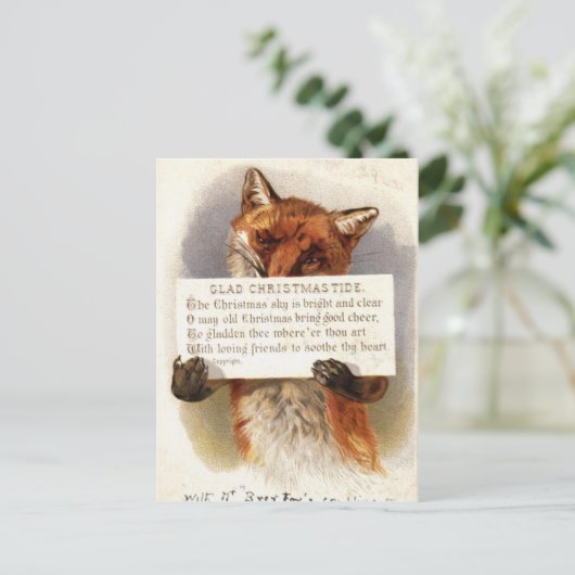 De kerstvos feestdagenkaart (Staand voorkant)