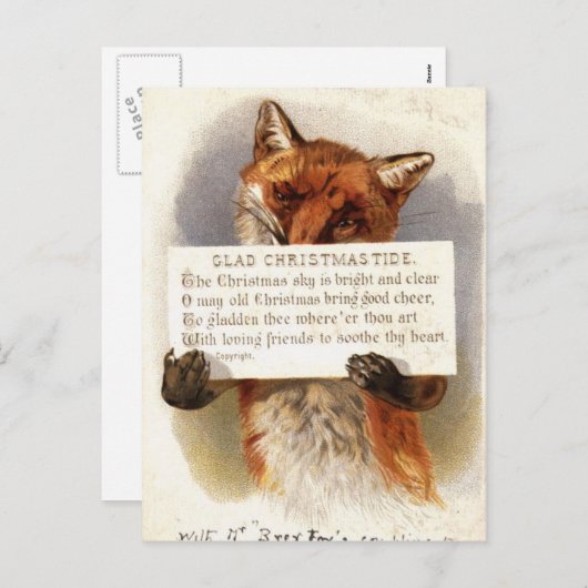 De kerstvos feestdagenkaart (Voorkant / Achterkant)