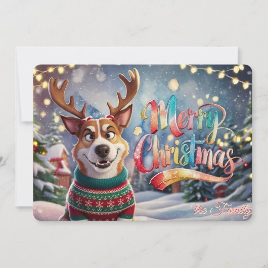 De kerstvreugde opblazen feestdagenkaart (Voorkant)