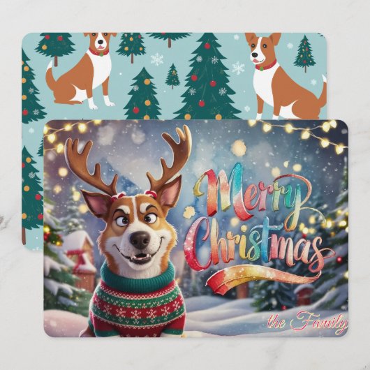 De kerstvreugde opblazen feestdagenkaart (Voorkant / Achterkant)