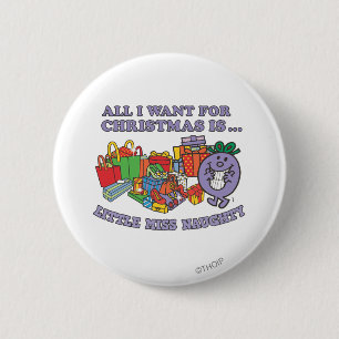 De kerstvreugde van Miss Naughty Ronde Button 5,7 Cm