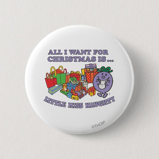 De kerstvreugde van Miss Naughty Ronde Button 5,7 Cm (Voorkant)