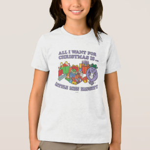De kerstvreugde van Miss Naughty Tri-Blend Shirt