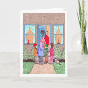 De kerstzangeres feestdagen kaart