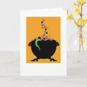 De Ketel van Halloween Kaart (Gele Bloem)