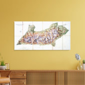 De ketting van Mont Blanc uit een daadwerkelijk on Canvas Afdruk (Insitu (Woonkamer))