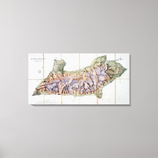 De ketting van Mont Blanc uit een daadwerkelijk on Canvas Afdruk (Voorkant)