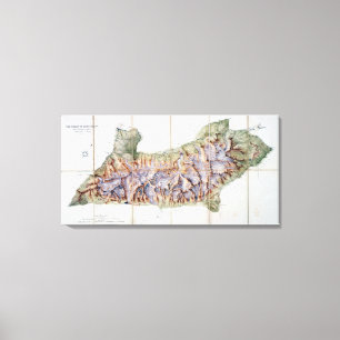 De ketting van Mont Blanc uit een daadwerkelijk on Canvas Afdruk