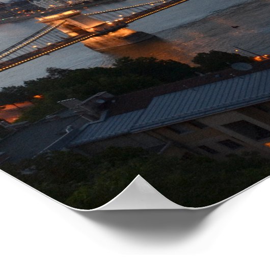 De kettingbrug van Boedapest Poster (Hoek)