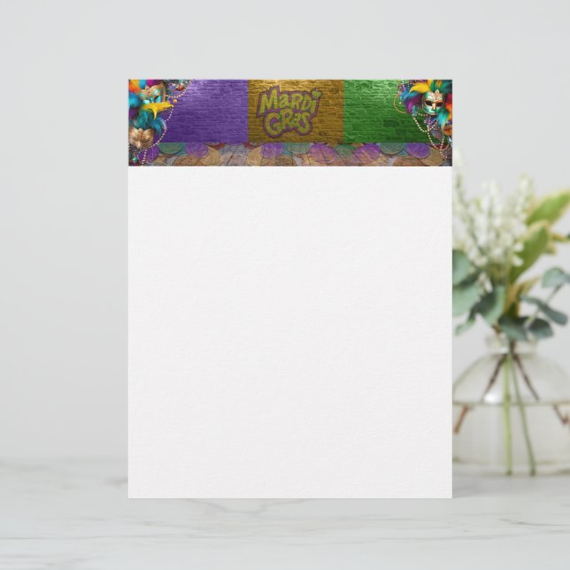 De Kettingen van de Mardi Gras Bead van SlipperyJo Briefhoofd (Staand voorkant)