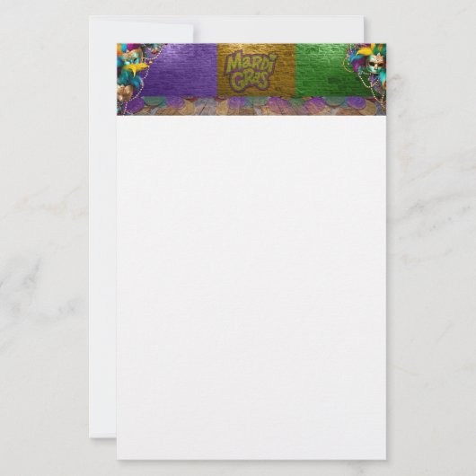 De Kettingen van de Mardi Gras Bead van SlipperyJo Briefpapier (Voorkant)
