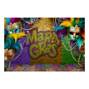 De Kettingen van de Mardi Gras Bead van SlipperyJo Perfect Poster