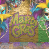 De Kettingen van de Mardi Gras Bead van SlipperyJo Sticker (Voorkant)