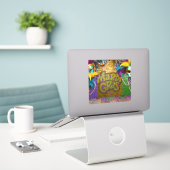De Kettingen van de Mardi Gras Bead van SlipperyJo Sticker (Laptop op bureau)