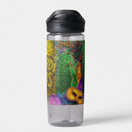 De Kettingen van de Mardi Gras Bead van SlipperyJo Waterfles (Achterkant)