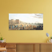 De kettingpier bij Brighton met tekens (etchin Canvas Afdruk (Insitu (Woonkamer))