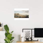 De kettingpier bij Brighton met tekens (etchin Poster (Thuiskantoor)