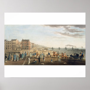De kettingpier bij Brighton met tekens (etchin Poster