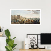 De kettingpier bij Brighton met tekens (etchin Poster (Thuiskantoor)