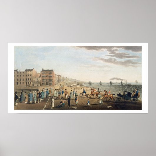 De kettingpier bij Brighton met tekens (etchin Poster (Voorkant)