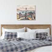 De kettingpier op de voorkant in Brighton Canvas Afdruk (Insitu (Slaapkamer))