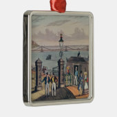 De kettingpier op de voorkant in Brighton Metalen Ornament (Rechts)