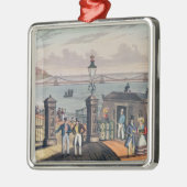 De kettingpier op de voorkant in Brighton Metalen Ornament (Links)