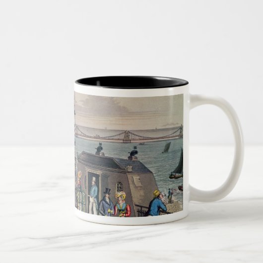 De kettingpier op de voorkant in Brighton Tweekleurige Koffiemok (Rechts)