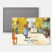 De keuken Carl Larsson  Zweedse beeldende kunst Magneet (Voorkant / Achterkant)