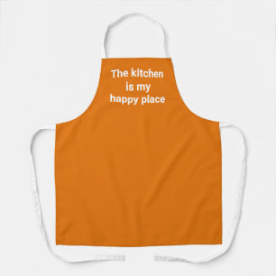 De keuken is mijn gelukkige plaats Oranje Apron Schort