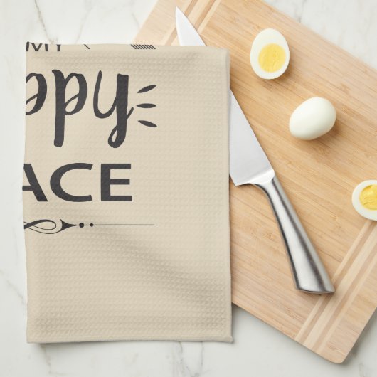 De keuken is mijn gelukkige plek theedoek (Quarter Fold)