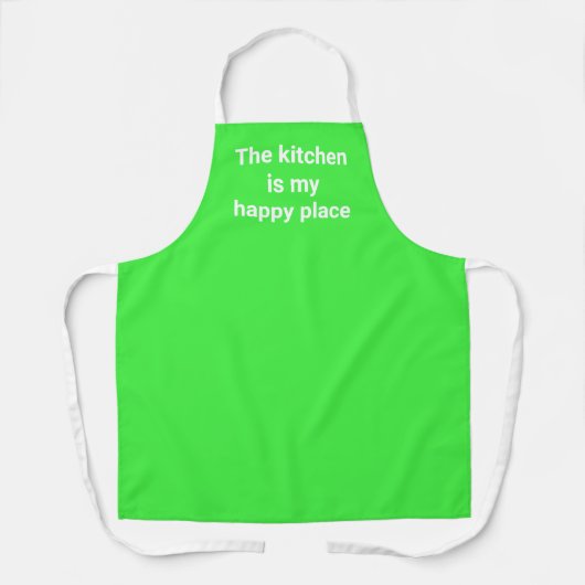 De keuken is mijn Happy Place Lime Green Schort (Voorkant)
