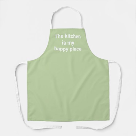 De keuken is mijn Happy Place Sage Schort (Voorkant)